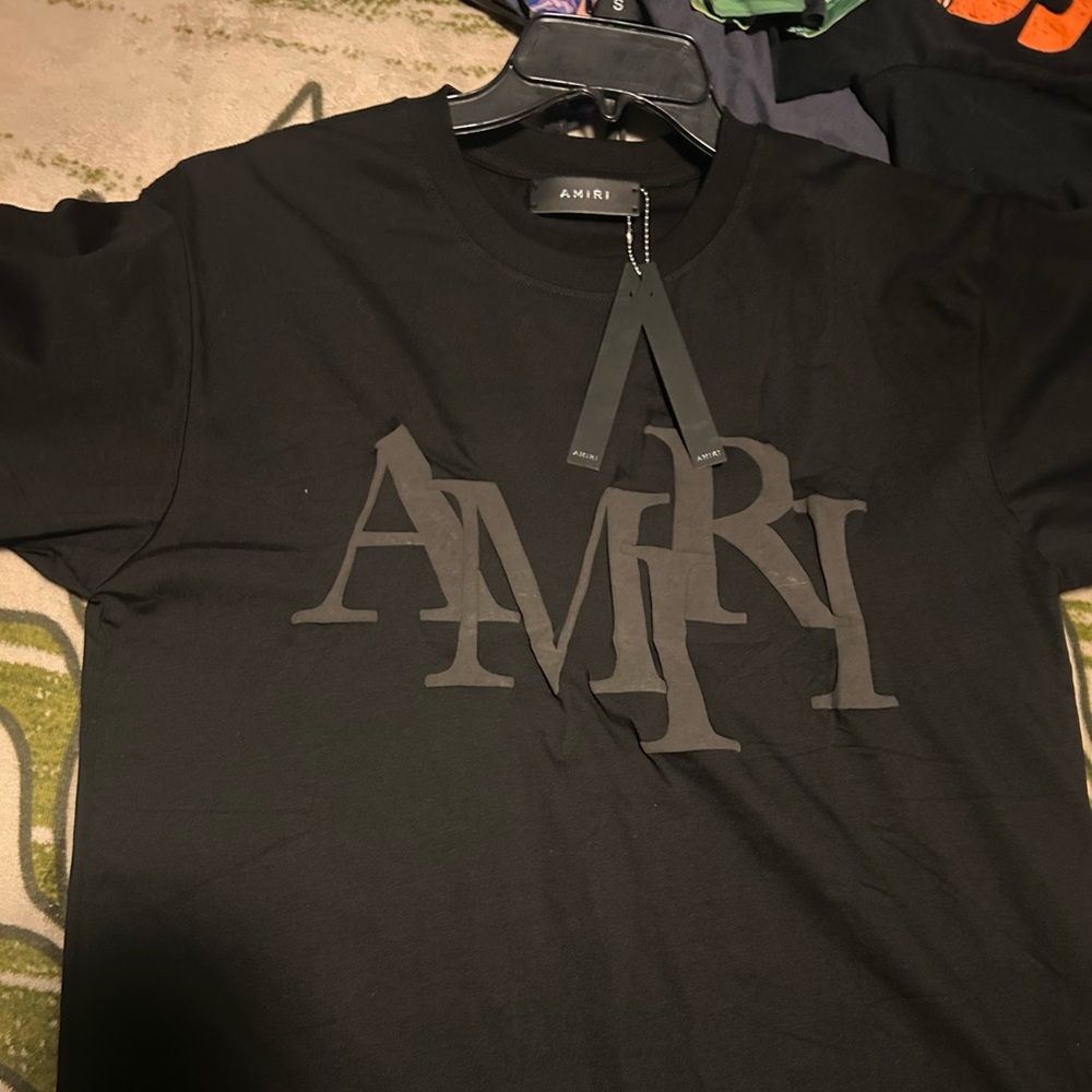 AMIRI Black Logo Short Sleeve Tee
